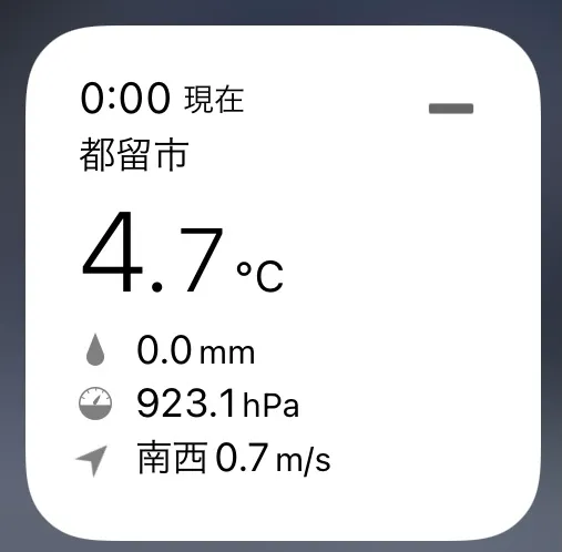 午夜时分气温为4.7℃