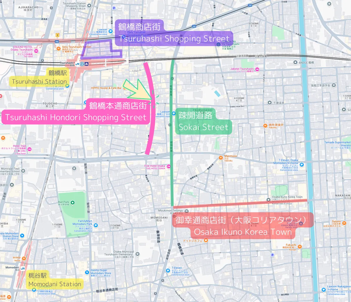 鹤桥本通商店街位置地图