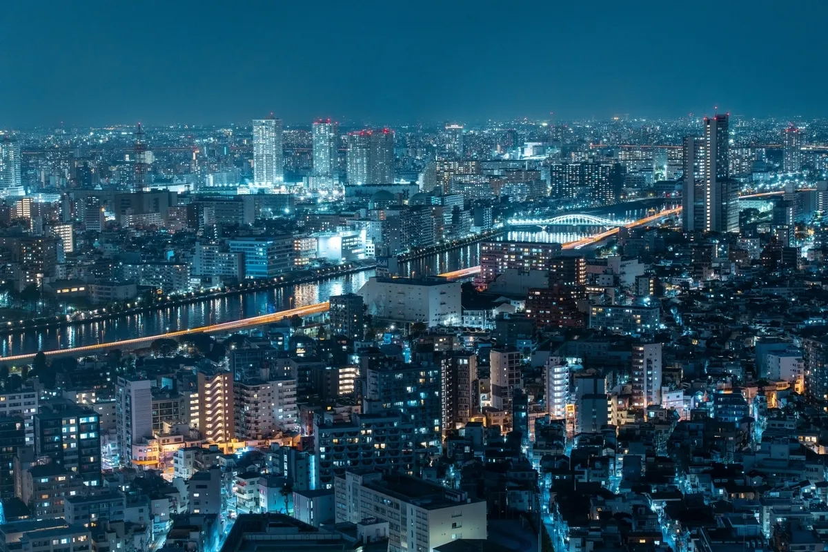 从晴空塔可见的夜景