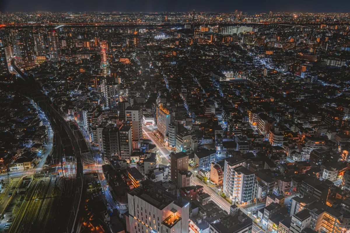 从晴空塔可见的夜景