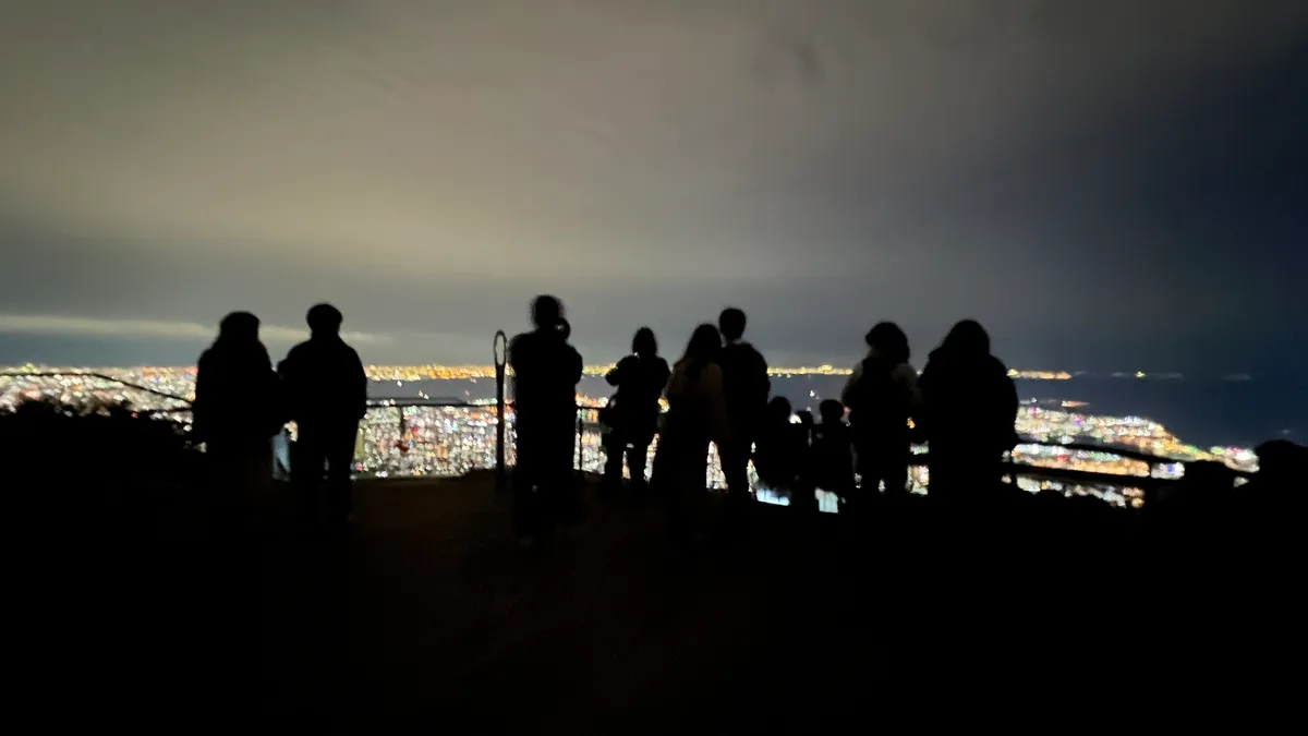 观赏夜景的人们